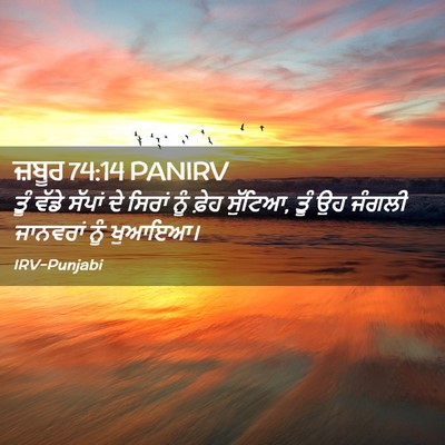Picture 02 - ਜ਼ਬੂਰ 74:14 PANIRV - ਤੂੰ ਵੱਡੇ ਸੱਪਾਂ ਦੇ - Bible Verse Picture
