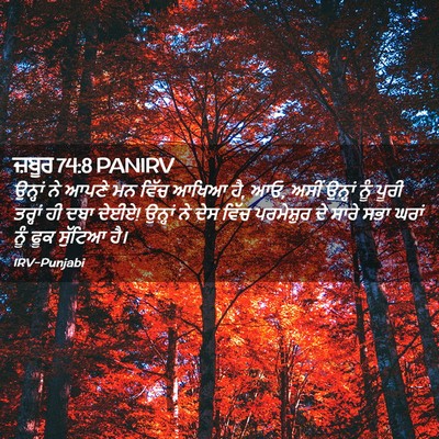 Picture 02 - ਜ਼ਬੂਰ 74:8 PANIRV - ਉਨ੍ਹਾਂ ਨੇ ਆਪਣੇ ਮਨ - Bible Verse Picture