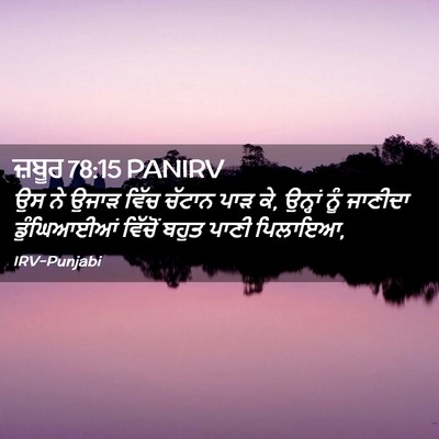 Picture 02 - ਜ਼ਬੂਰ 78:15 PANIRV - ਉਸ ਨੇ ਉਜਾੜ ਵਿੱਚ - Bible Verse Picture