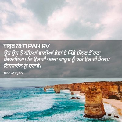 Picture 02 - ਜ਼ਬੂਰ 78:71 PANIRV - ਉਹ ਉਸ ਨੂੰ ਬੱਚਿਆਂ - Bible Verse Picture