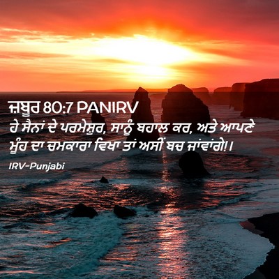 Picture 02 - ਜ਼ਬੂਰ 80:7 PANIRV - ਹੇ ਸੈਨਾਂ ਦੇ - Bible Verse Picture