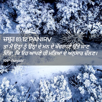 Picture 02 - ਜ਼ਬੂਰ 81:12 PANIRV - ਤਾਂ ਮੈਂ ਉਨ੍ਹਾਂ ਨੂੰ - Bible Verse Picture