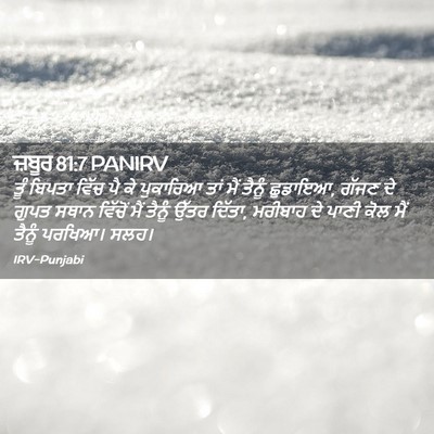 Picture 02 - ਜ਼ਬੂਰ 81:7 PANIRV - ਤੂੰ ਬਿਪਤਾ ਵਿੱਚ ਪੈ - Bible Verse Picture