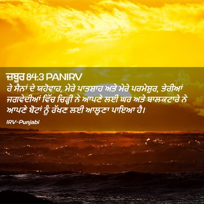 Picture 02 - ਜ਼ਬੂਰ 84:3 PANIRV - ਹੇ ਸੈਨਾਂ ਦੇ ਯਹੋਵਾਹ, - Bible Verse Picture