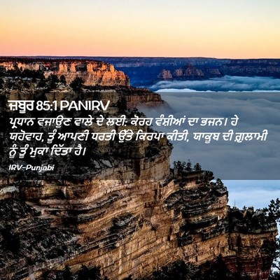 Picture 02 - ਜ਼ਬੂਰ 85:1 PANIRV - ਪ੍ਰਧਾਨ ਵਜਾਉਣ ਵਾਲੇ - Bible Verse Picture