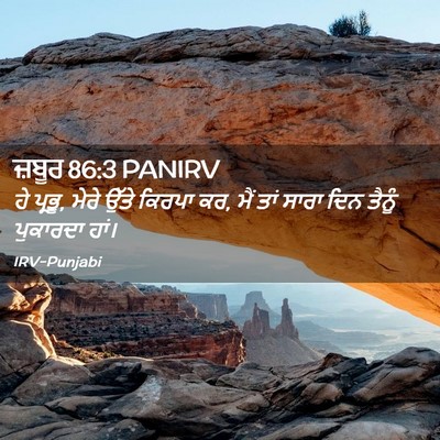 Picture 02 - ਜ਼ਬੂਰ 86:3 PANIRV - ਹੇ ਪ੍ਰਭੂ, ਮੇਰੇ ਉੱਤੇ - Bible Verse Picture