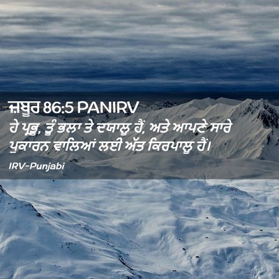 Picture 02 - ਜ਼ਬੂਰ 86:5 PANIRV - ਹੇ ਪ੍ਰਭੂ, ਤੂੰ ਭਲਾ - Bible Verse Picture