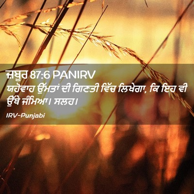 Picture 02 - ਜ਼ਬੂਰ 87:6 PANIRV - ਯਹੋਵਾਹ ਉੱਮਤਾਂ ਦੀ - Bible Verse Picture
