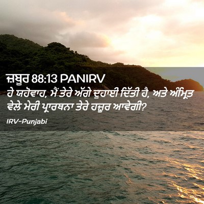 Picture 02 - ਜ਼ਬੂਰ 88:13 PANIRV - ਹੇ ਯਹੋਵਾਹ, ਮੈਂ ਤੇਰੇ - Bible Verse Picture