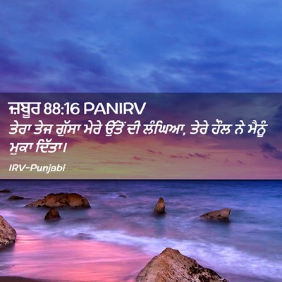 Picture 02 - ਜ਼ਬੂਰ 88:16 PANIRV - ਤੇਰਾ ਤੇਜ ਗੁੱਸਾ - Bible Verse Picture