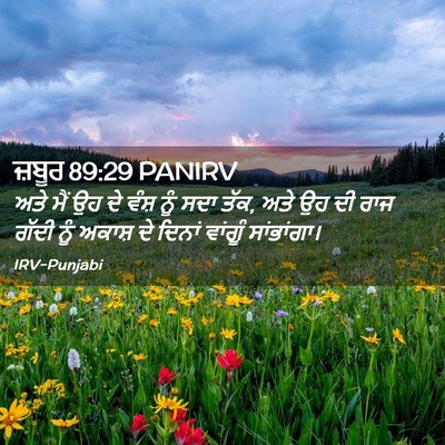 Picture 02 - ਜ਼ਬੂਰ 89:29 PANIRV - ਅਤੇ ਮੈਂ ਉਹ ਦੇ ਵੰਸ਼ - Bible Verse Picture
