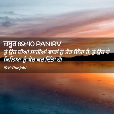 Picture 02 - ਜ਼ਬੂਰ 89:40 PANIRV - ਤੂੰ ਉਹ ਦੀਆਂ ਸਾਰੀਆਂ - Bible Verse Picture