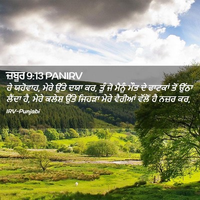 Picture 02 - ਜ਼ਬੂਰ 9:13 PANIRV - ਹੇ ਯਹੋਵਾਹ, ਮੇਰੇ - Bible Verse Picture