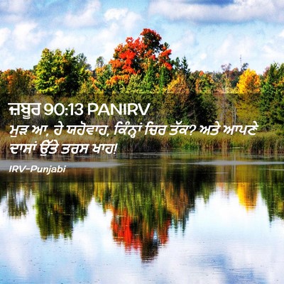 Picture 02 - ਜ਼ਬੂਰ 90:13 PANIRV - ਮੁੜ ਆ, ਹੇ ਯਹੋਵਾਹ, - Bible Verse Picture