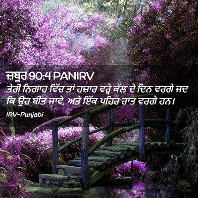 Picture 02 - ਜ਼ਬੂਰ 90:4 PANIRV - ਤੇਰੀ ਨਿਗਾਹ ਵਿੱਚ - Bible Verse Picture