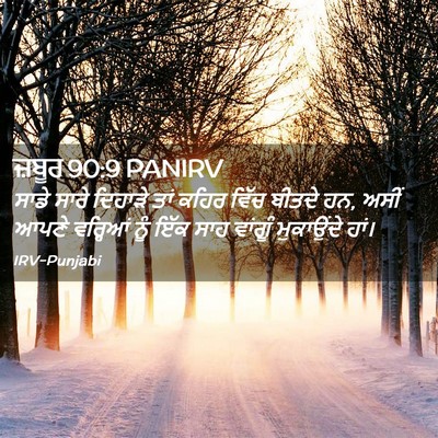 Picture 02 - ਜ਼ਬੂਰ 90:9 PANIRV - ਸਾਡੇ ਸਾਰੇ ਦਿਹਾੜੇ - Bible Verse Picture