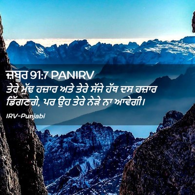 Picture 02 - ਜ਼ਬੂਰ 91:7 PANIRV - ਤੇਰੇ ਮੁੱਢ ਹਜ਼ਾਰ - Bible Verse Picture