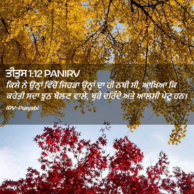 Picture 02 - ਤੀਤੁਸ 1:12 PANIRV - ਕਿਸੇ ਨੇ ਉਨ੍ਹਾਂ - Bible Verse Picture