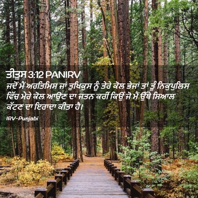 Picture 02 - ਤੀਤੁਸ 3:12 PANIRV - ਜਦੋਂ ਮੈਂ ਅਰਤਿਮਿਸ - Bible Verse Picture