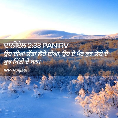 Picture 02 - ਦਾਨੀਏਲ 2:33 PANIRV - ਉਹ ਦੀਆਂ ਲੱਤਾਂ ਲੋਹੇ - Bible Verse Picture