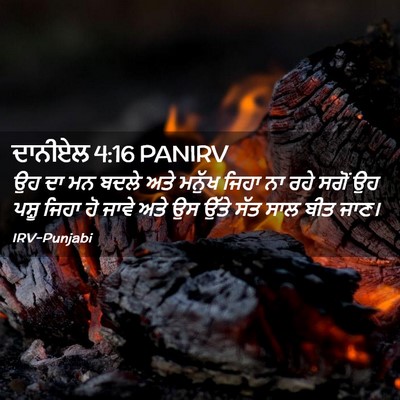Picture 02 - ਦਾਨੀਏਲ 4:16 PANIRV - ਉਹ ਦਾ ਮਨ ਬਦਲੇ ਅਤੇ - Bible Verse Picture