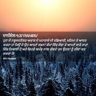 Picture 02 - ਦਾਨੀਏਲ 4:37 PANIRV - ਹੁਣ ਮੈਂ ਨਬੂਕਦਨੱਸਰ - Bible Verse Picture