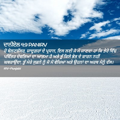 Picture 02 - ਦਾਨੀਏਲ 4:9 PANIRV - ਹੇ ਬੇਲਟਸ਼ੱਸਰ, - Bible Verse Picture