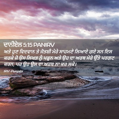 Picture 02 - ਦਾਨੀਏਲ 5:15 PANIRV - ਅਤੇ ਹੁਣ ਵਿਦਵਾਨ ਤੇ - Bible Verse Picture