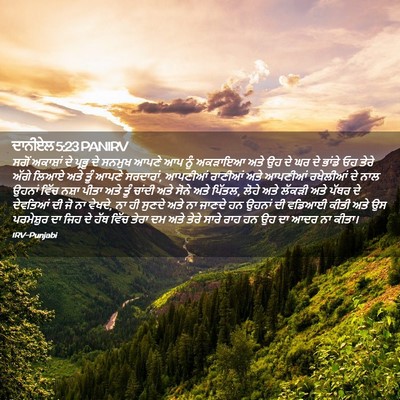 Picture 02 - ਦਾਨੀਏਲ 5:23 PANIRV - ਸਗੋਂ ਅਕਾਸ਼ਾਂ ਦੇ - Bible Verse Picture
