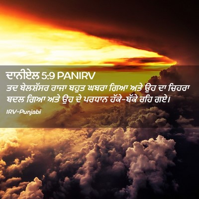 Picture 02 - ਦਾਨੀਏਲ 5:9 PANIRV - ਤਦ ਬੇਲਸ਼ੱਸਰ ਰਾਜਾ - Bible Verse Picture