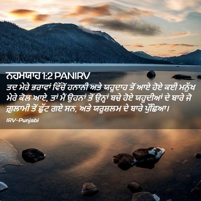 Picture 02 - ਨਹਮਯਾਹ 1:2 PANIRV - ਤਦ ਮੇਰੇ ਭਰਾਵਾਂ - Bible Verse Picture