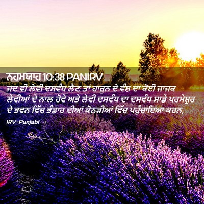 Picture 02 - ਨਹਮਯਾਹ 10:38 PANIRV - ਜਦ ਵੀ ਲੇਵੀ ਦਸਵੰਧ - Bible Verse Picture