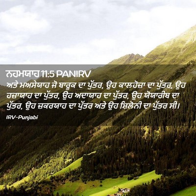 Picture 02 - ਨਹਮਯਾਹ 11:5 PANIRV - ਅਤੇ ਮਅਸੇਯਾਹ ਜੋ - Bible Verse Picture