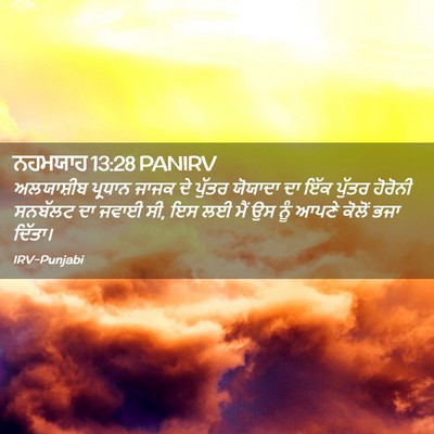 Picture 02 - ਨਹਮਯਾਹ 13:28 PANIRV - ਅਲਯਾਸ਼ੀਬ ਪ੍ਰਧਾਨ - Bible Verse Picture