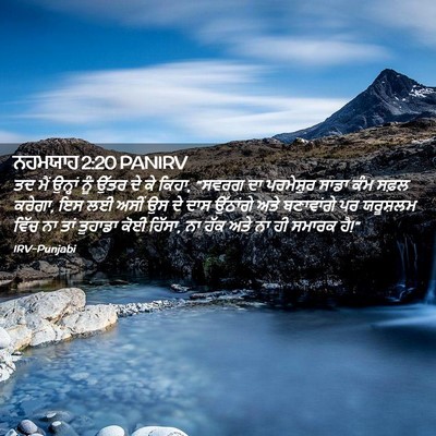 Picture 02 - ਨਹਮਯਾਹ 2:20 PANIRV - ਤਦ ਮੈਂ ਉਨ੍ਹਾਂ ਨੂੰ - Bible Verse Picture