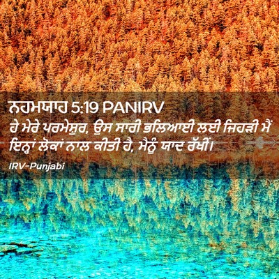 Picture 02 - ਨਹਮਯਾਹ 5:19 PANIRV - ਹੇ ਮੇਰੇ ਪਰਮੇਸ਼ੁਰ, - Bible Verse Picture