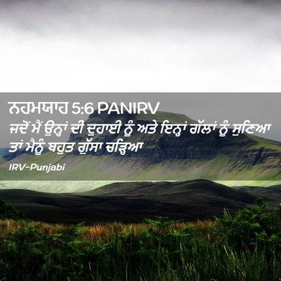 Picture 02 - ਨਹਮਯਾਹ 5:6 PANIRV - ਜਦੋਂ ਮੈਂ ਉਨ੍ਹਾਂ ਦੀ - Bible Verse Picture