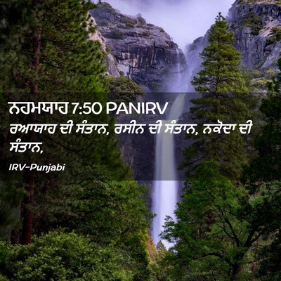 Picture 02 - ਨਹਮਯਾਹ 7:50 PANIRV - ਰਆਯਾਹ ਦੀ ਸੰਤਾਨ, - Bible Verse Picture