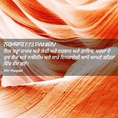 Picture 02 - ਨਹਮਯਾਹ 7:73 PANIRV - ਇਸ ਤਰ੍ਹਾਂ ਜਾਜਕ ਅਤੇ - Bible Verse Picture