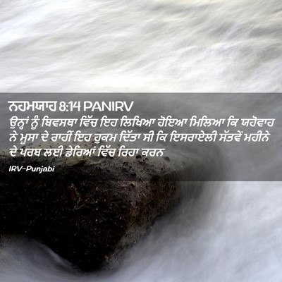 Picture 02 - ਨਹਮਯਾਹ 8:14 PANIRV - ਉਨ੍ਹਾਂ ਨੂੰ ਬਿਵਸਥਾ - Bible Verse Picture