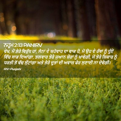 Picture 02 - ਨਹੂਮ 2:13 PANIRV - ਵੇਖ, ਮੈਂ ਤੇਰੇ - Bible Verse Picture