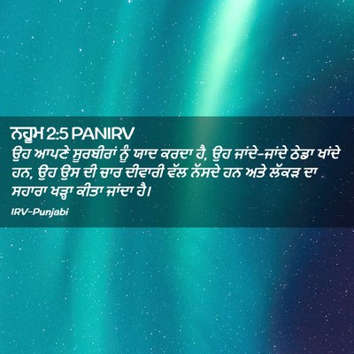 Picture 02 - ਨਹੂਮ 2:5 PANIRV - ਉਹ ਆਪਣੇ ਸੂਰਬੀਰਾਂ - Bible Verse Picture