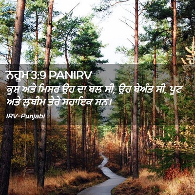 Picture 02 - ਨਹੂਮ 3:9 PANIRV - ਕੂਸ਼ ਅਤੇ ਮਿਸਰ ਉਹ ਦਾ - Bible Verse Picture