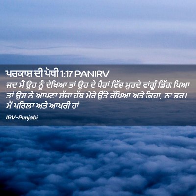 Picture 02 - ਪਰਕਾਸ਼ ਦੀ ਪੋਥੀ 1:17 PANIRV - ਜਦ ਮੈਂ ਉਹ ਨੂੰ ਦੇਖਿਆ - Bible Verse Picture