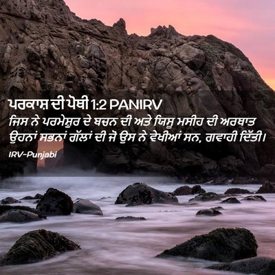 Picture 02 - ਪਰਕਾਸ਼ ਦੀ ਪੋਥੀ 1:2 PANIRV - ਜਿਸ ਨੇ ਪਰਮੇਸ਼ੁਰ ਦੇ - Bible Verse Picture