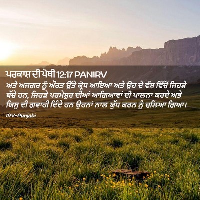 Picture 02 - ਪਰਕਾਸ਼ ਦੀ ਪੋਥੀ 12:17 PANIRV - ਅਤੇ ਅਜਗਰ ਨੂੰ ਔਰਤ - Bible Verse Picture
