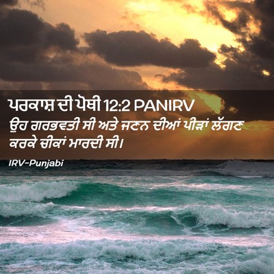 Picture 02 - ਪਰਕਾਸ਼ ਦੀ ਪੋਥੀ 12:2 PANIRV - ਉਹ ਗਰਭਵਤੀ ਸੀ ਅਤੇ - Bible Verse Picture