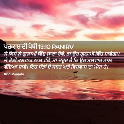 Picture 02 - ਪਰਕਾਸ਼ ਦੀ ਪੋਥੀ 13:10 PANIRV - ਜੇ ਕਿਸੇ ਨੇ ਗੁਲਾਮੀ - Bible Verse Picture