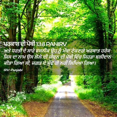 Picture 02 - ਪਰਕਾਸ਼ ਦੀ ਪੋਥੀ 13:8 PANIRV - ਅਤੇ ਧਰਤੀ ਦੇ ਸਾਰੇ - Bible Verse Picture