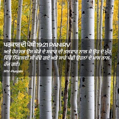 Picture 02 - ਪਰਕਾਸ਼ ਦੀ ਪੋਥੀ 19:21 PANIRV - ਅਤੇ ਹੋਰ ਸਭ ਉਸ ਘੋੜੇ - Bible Verse Picture
